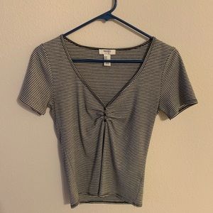 Black and white stripe top.